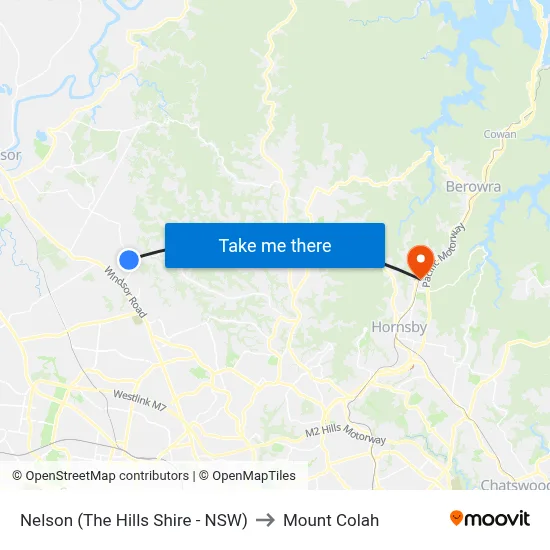 Nelson (The Hills Shire - NSW) to Mount Colah map