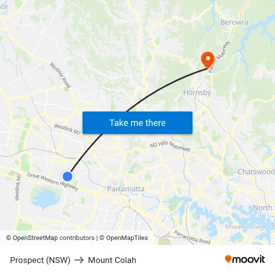 Prospect (NSW) to Mount Colah map