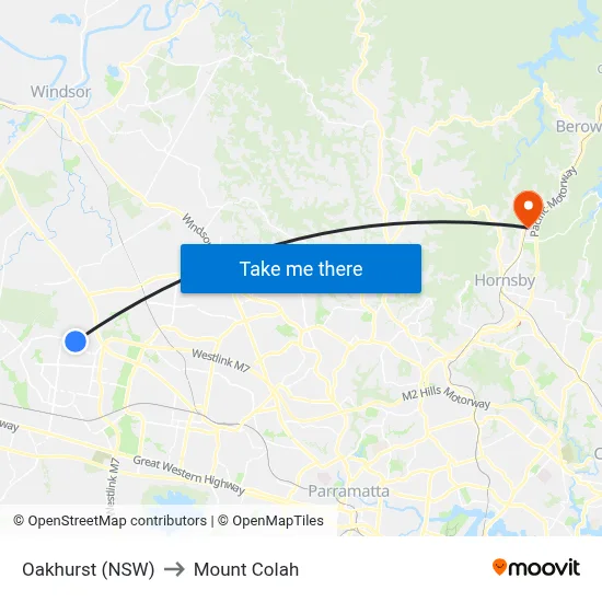 Oakhurst (NSW) to Mount Colah map