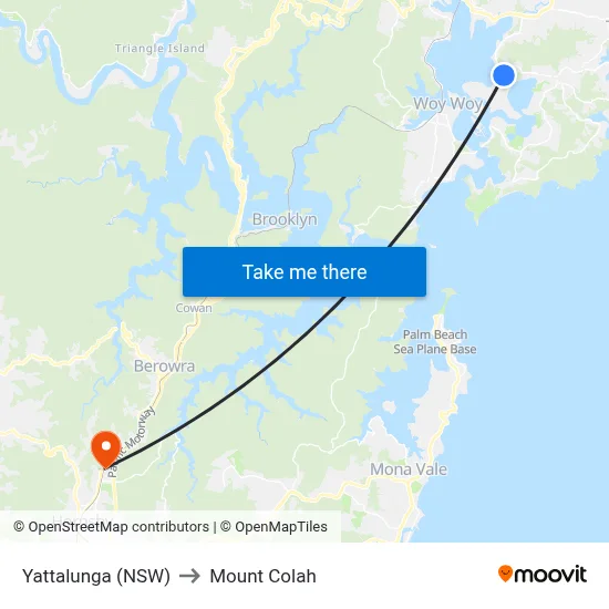 Yattalunga (NSW) to Mount Colah map