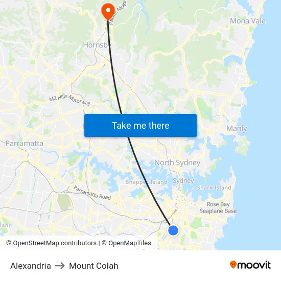Alexandria to Mount Colah map