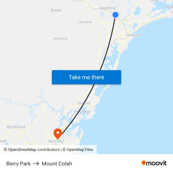 Berry Park to Mount Colah map