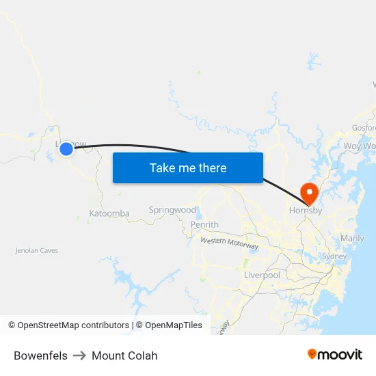Bowenfels to Mount Colah map