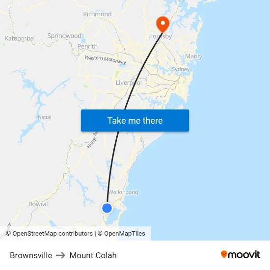 Brownsville to Mount Colah map