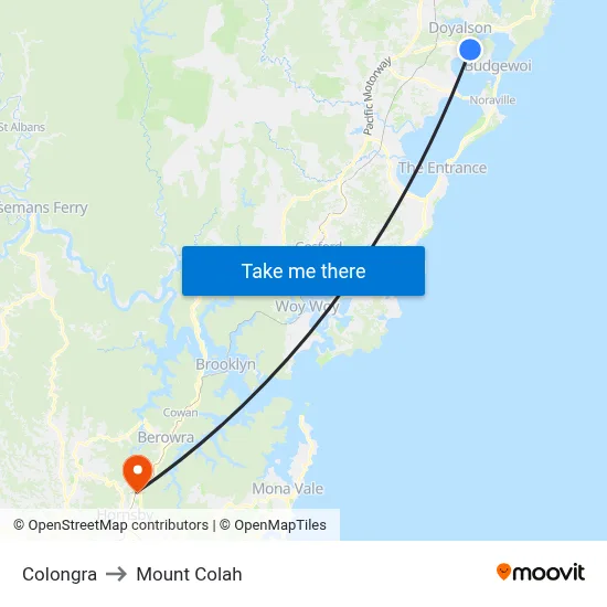 Colongra to Mount Colah map