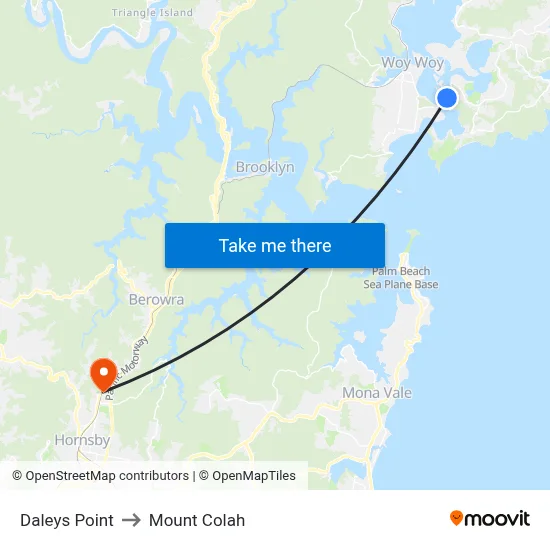 Daleys Point to Mount Colah map