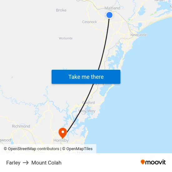 Farley to Mount Colah map