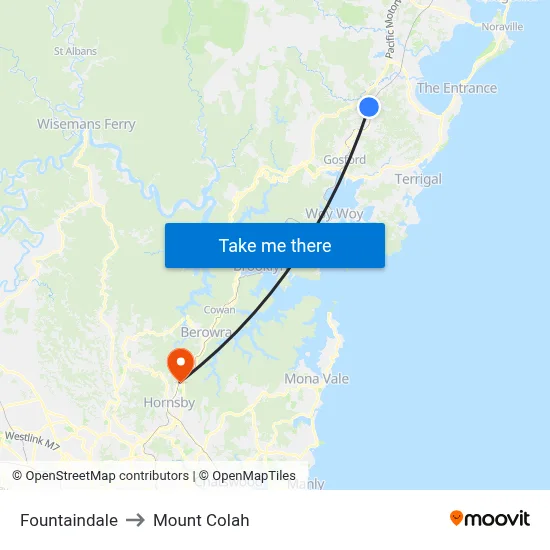 Fountaindale to Mount Colah map