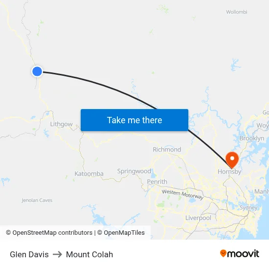 Glen Davis to Mount Colah map