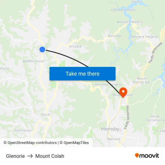 Glenorie to Mount Colah map