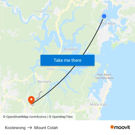 Koolewong to Mount Colah map