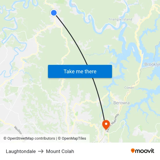 Laughtondale to Mount Colah map