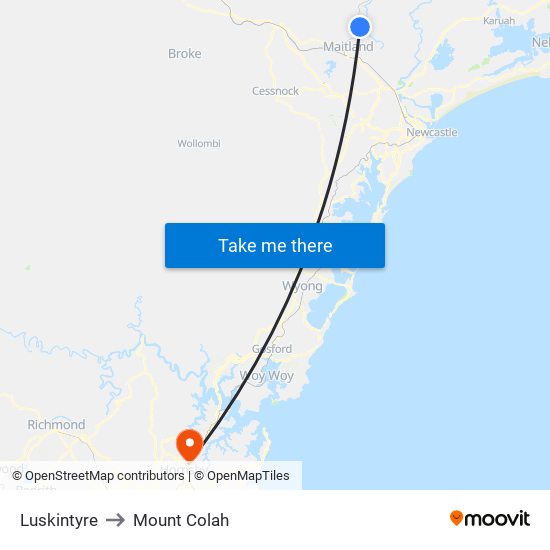 Luskintyre to Mount Colah map