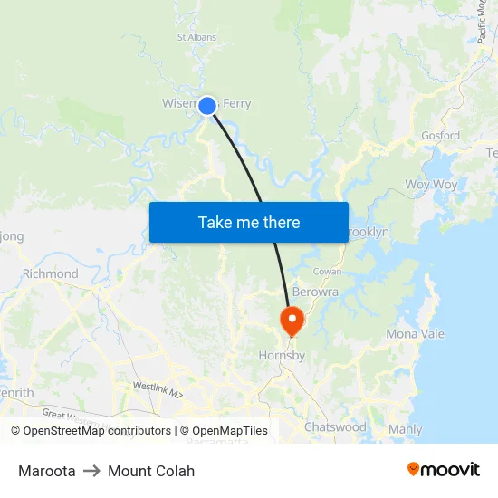 Maroota to Mount Colah map