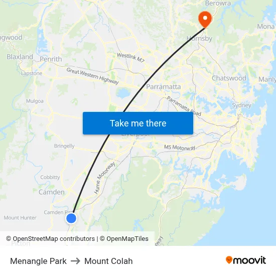 Menangle Park to Mount Colah map