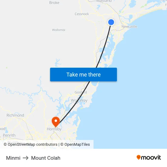 Minmi to Mount Colah map