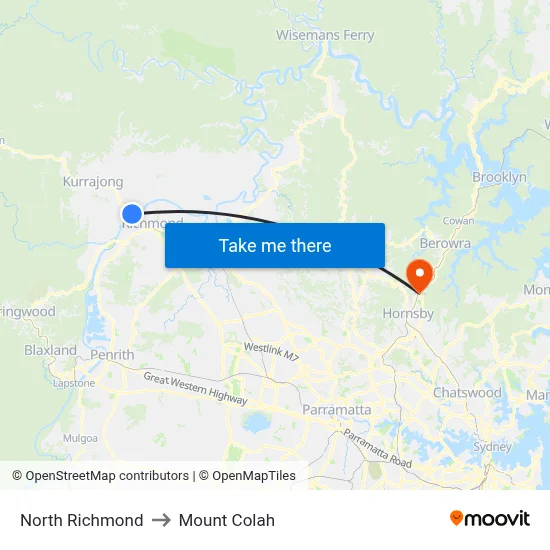North Richmond to Mount Colah map