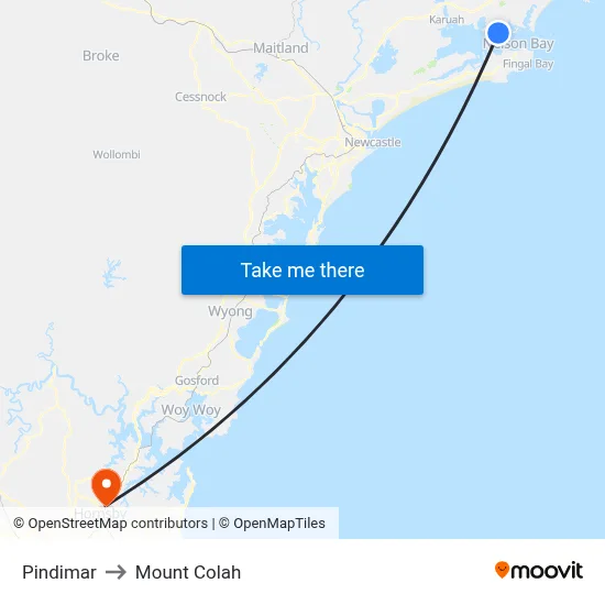 Pindimar to Mount Colah map