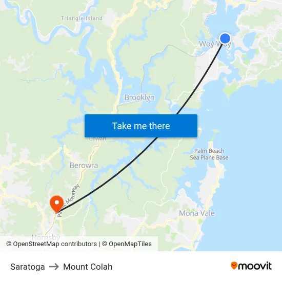 Saratoga to Mount Colah map