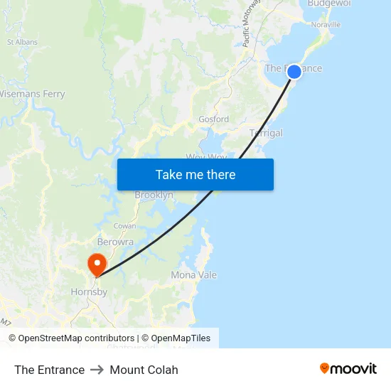 The Entrance to Mount Colah map
