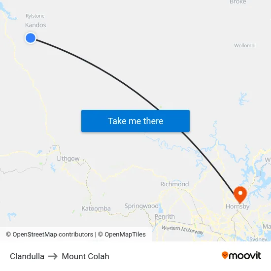 Clandulla to Mount Colah map