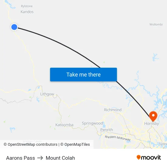 Aarons Pass to Mount Colah map