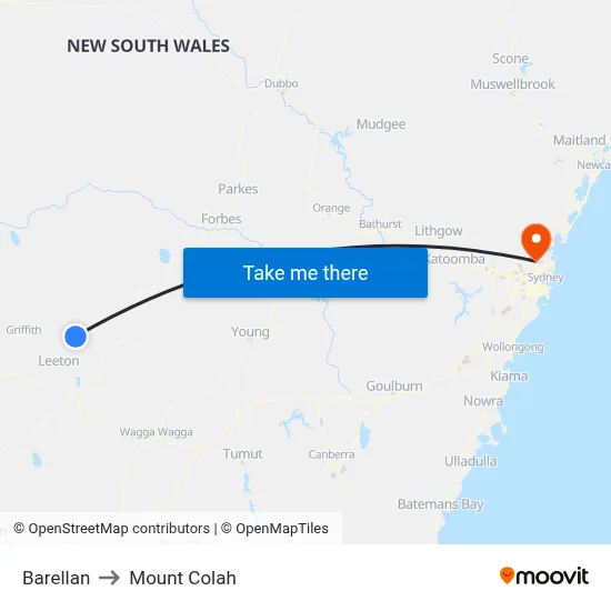 Barellan to Mount Colah map