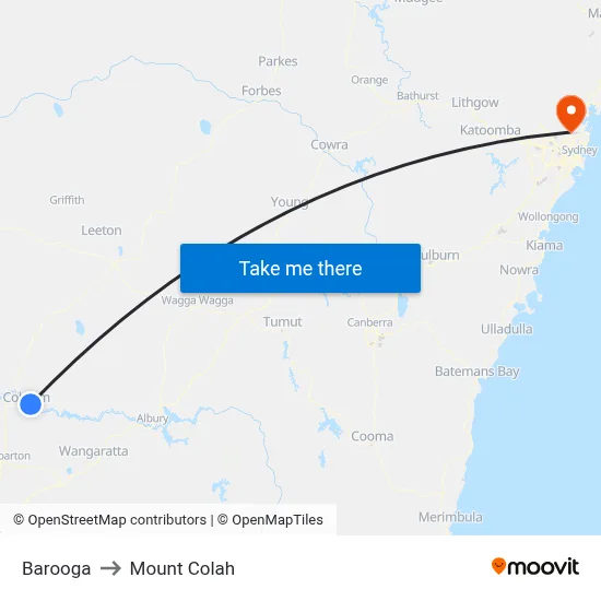 Barooga to Mount Colah map
