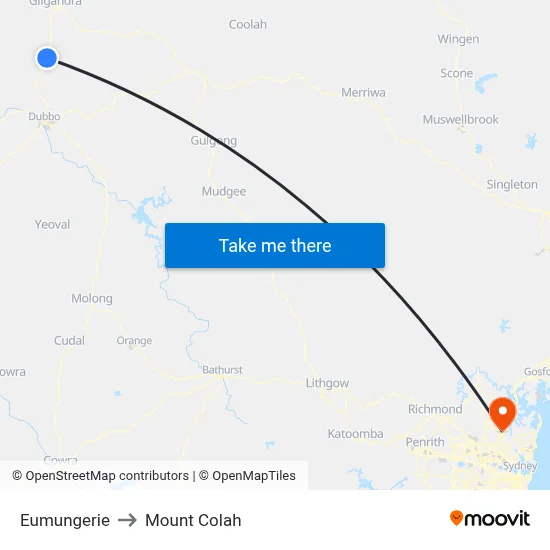 Eumungerie to Mount Colah map
