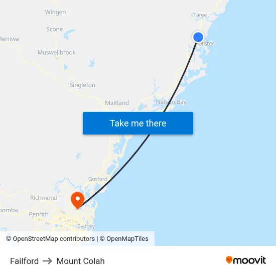Failford to Mount Colah map