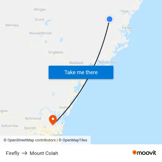 Firefly to Mount Colah map