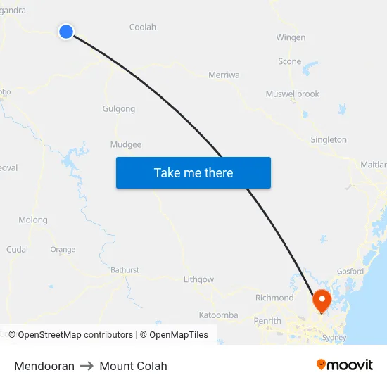 Mendooran to Mount Colah map