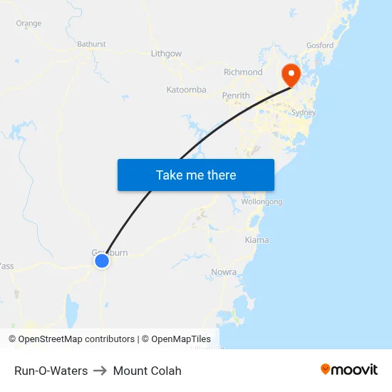 Run-O-Waters to Mount Colah map