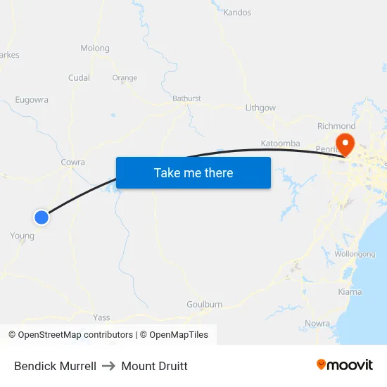Bendick Murrell to Mount Druitt map