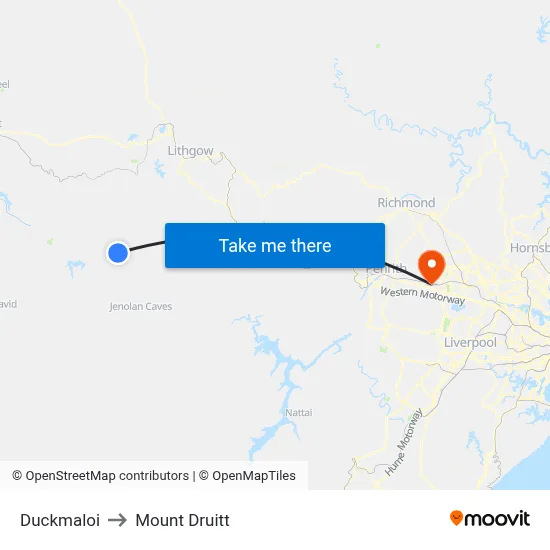 Duckmaloi to Mount Druitt map