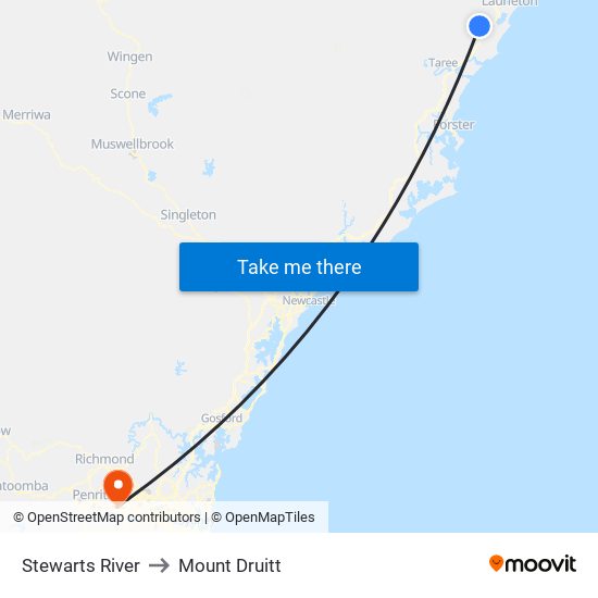 Stewarts River to Mount Druitt map