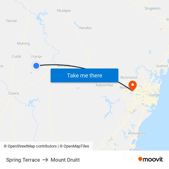 Spring Terrace to Mount Druitt map