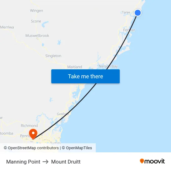 Manning Point to Mount Druitt map