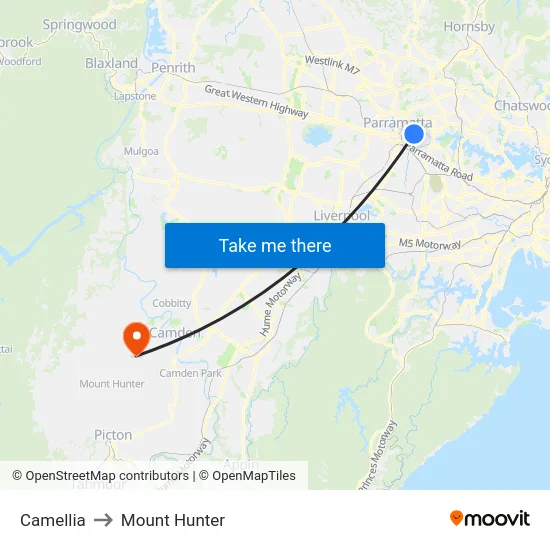 Camellia to Mount Hunter map