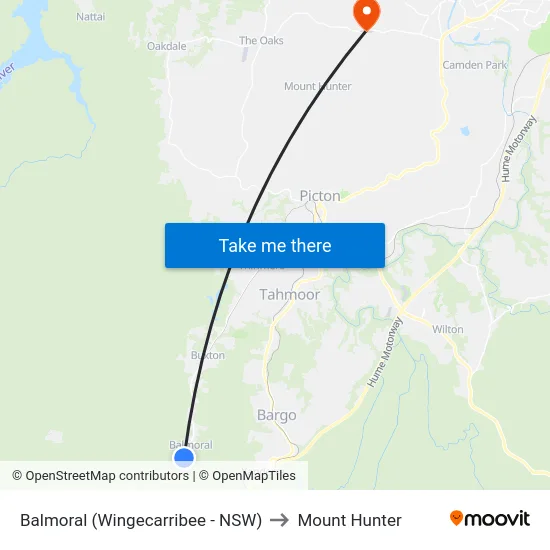 Balmoral (Wingecarribee - NSW) to Mount Hunter map