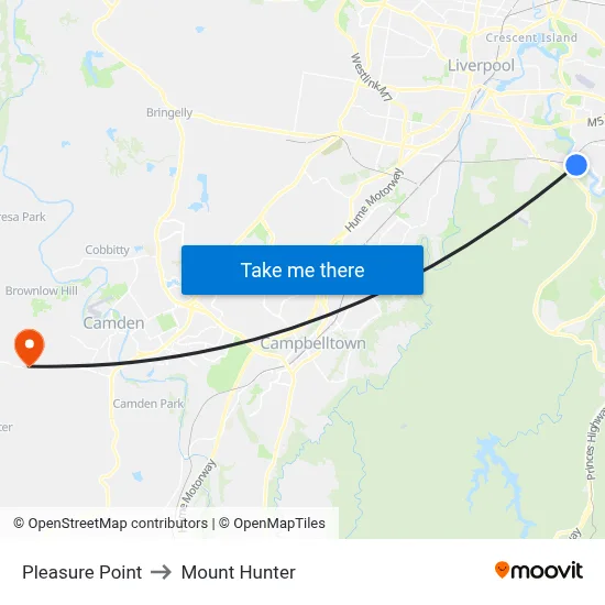 Pleasure Point to Mount Hunter map