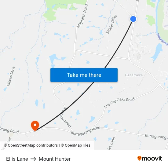 Ellis Lane to Mount Hunter map