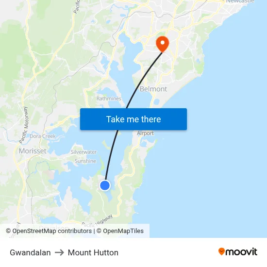 Gwandalan to Mount Hutton map