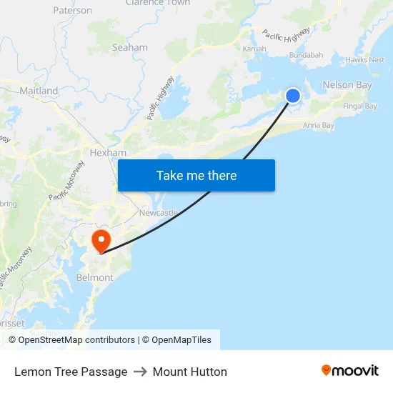 Lemon Tree Passage to Mount Hutton map