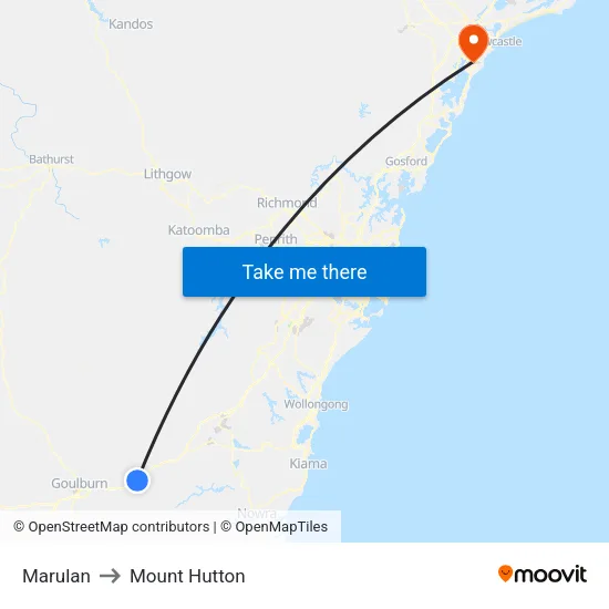 Marulan to Mount Hutton map