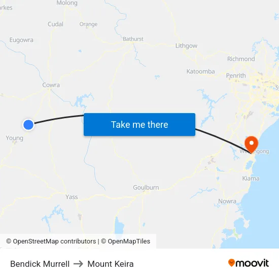 Bendick Murrell to Mount Keira map