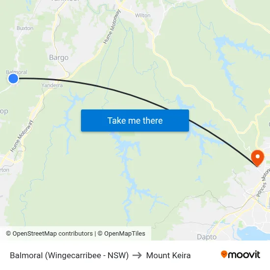 Balmoral (Wingecarribee - NSW) to Mount Keira map