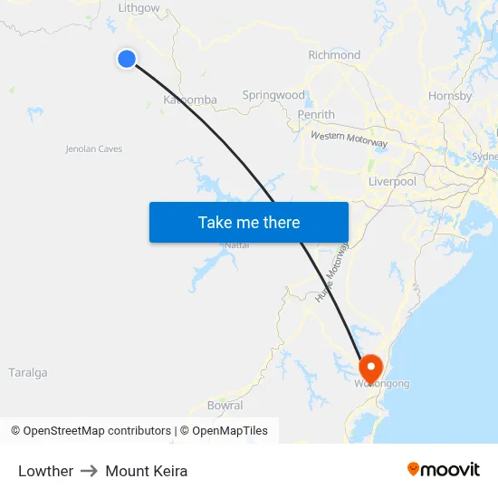 Lowther to Mount Keira map