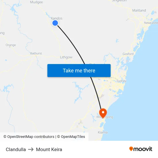 Clandulla to Mount Keira map