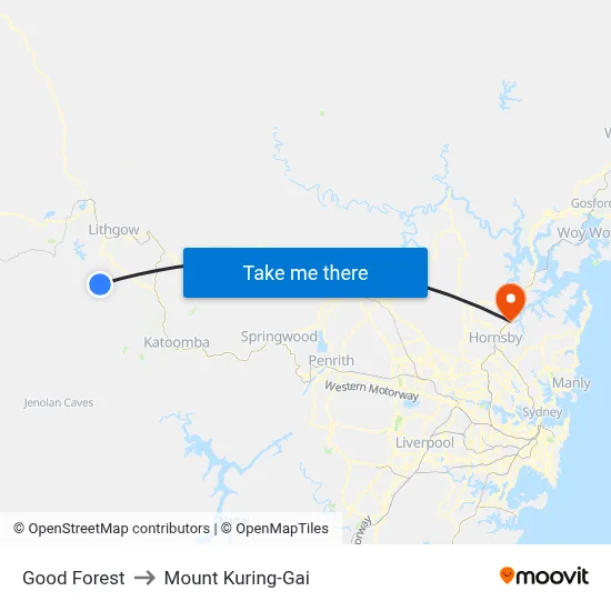 Good Forest to Mount Kuring-Gai map